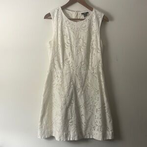 H&M White Lace Sleeveless Fit & Flare Dress Sz 12